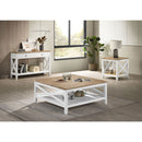 Evanston - Square Coffee Table With Shelf - White by HouseOfZazla