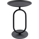 Lantern-shaped Metal End Table, Small Round Side Table, Modern Coffee Drink Cocktail Table, Small Accent Pedestal Table for Living Room Corners Small Spaces, 24'' Height