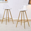 Stylish Upholstered Bar Chairs with Metal Legs