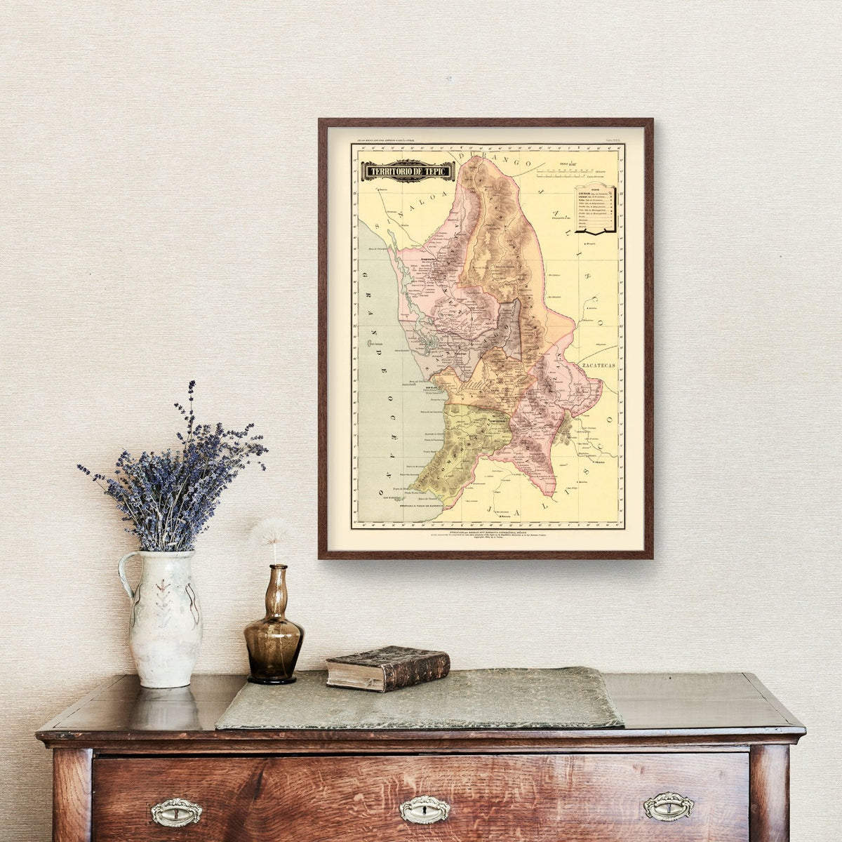 Vintage Map of Tepic, Mexico 1886, photo 3 of 5