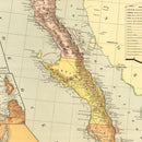 Vintage Map of Baja California, 1886
