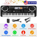 61 Keys Digital Music Electronic Keyboard Electric Piano Musical Instrument Kids Learning Keyboard w/ Microphone For Beginners Kids Girls Boys Adults