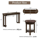 4 Piece Bar Table Set with3 PU Upholstered Bar Stools, Breakfast Table with 3 Padded Stools Solid Wood Counter Height Dining Table Set for Living Room, Dining Room. Espresso by Montret