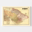 Vintage Map of Tlaxcala Mexico, 1886