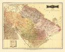 Vintage Map of Tlaxcala Mexico, 1886
