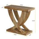 End Table With Cross Fishtail Support For Living Room - Brown by HouseOfZazla