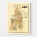 Vintage Map of Puebla Mexico, 1886