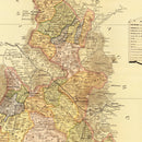 Vintage Map of Puebla Mexico, 1886