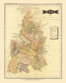 Vintage Map of Puebla Mexico, 1886