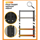 Household storage rack, adjustable display rack, basement balcony storage rack, carbon steel storage rack, 120cm * 40cm * 180cm, five floors (black)