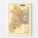 Vintage Map of Mexico 1886