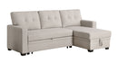 Upholstered Pull Out Sectional Sofa With Chaise by HouseOfZazla
