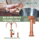 One-Handle Copper Widespread Kitchen Faucet with Side Sprayer-AK96966C