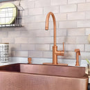One-Handle Copper Widespread Kitchen Faucet with Side Sprayer-AK96966C