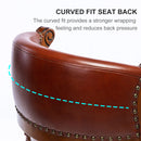 Cow Top Leather Wooden Bar Stools Box - Brown / Blue by HouseOfZazla