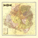 Vintage Map of Hidalgo Mexico, 1886