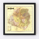 Vintage Map of Hidalgo Mexico, 1886