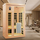 Low Emf Front Door With Heating Panel 2 Person Hemlock Far Infrared Indoor Suana Room - Natural by HouseOfZazla