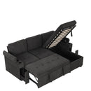 Convertible L Shaped Sofa Couch With Storage, Cup Holders, USB Ports by HouseOfZazla