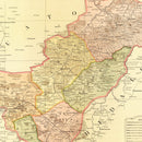 Vintage Map of Queretaro Mexico, 1886