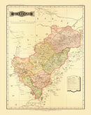 Vintage Map of Queretaro Mexico, 1886