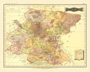 Vintage Map of Guanajuato Mexico, 1886