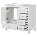Bathroom Vanity With Ceramic Sink Combo, Abundant Storage Cabinet 2 Soft Close Doors And 5 Drawers by HouseOfZazla