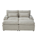 Convertible Loveseat Sofa With Storage, USB Ports, Cup Holders