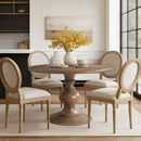 Round Pedestal Dining Table - Walnut by HouseOfZazla