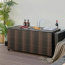 96 Gallon PE Wicker Outdoor Storage Box with 4 Wheels by LJGDeals