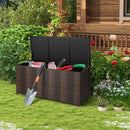 96 Gallon PE Wicker Outdoor Storage Box with 4 Wheels by LJGDeals