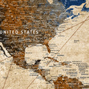 Personalized World Map Canvas Wall Art – Custom Framed Push