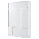 5-in-1 Entryway Bench with Coat Rack, Cushion and 3 Sturdy Hooks, 47.2" Wide Hall Tree with Shoe Storage Bench for Hallway, Entryway, Living Room