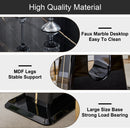 A modern, minimalist, and luxurious table. A black imitation marble tabletop with MDF U-shaped legs. Dining table, computer table. For restaurants and living rooms 63" x 35.4"x 30" F-U