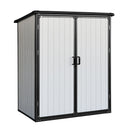 5X3Ft Outdoor Storage Shed Waterproof Resin Cabinet With Lockable Doors For Bikes And Patio Furniture - Black by HouseOfZazla