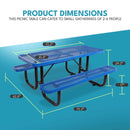 Outdoor Steel Picnic Rectangular Table With Umbrella Pole by HouseOfZazla