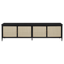 Amherst 4-door 78-inch Metal TV Stand Media Console Black