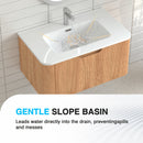 30-Inch Wall-Mounted Floating Solid Wood Bathroom Vanity