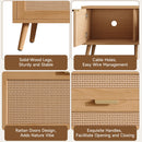 TV Stand, Media Console, 2 Drawers & Cable Management - Natural Wood by HouseOfZazla
