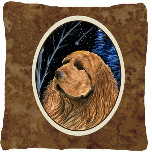 Starry Night Sussex Spaniel Decorative   Canvas Fabric Pillow