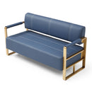 Modern Upholstery Accent Loveseat Sofa For Living Room 2 Seater With Metal Arms by HouseOfZazla