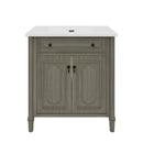 Vintage Bathroom Vanity With Sink, Rustic Cabinet With Soft Close Doors