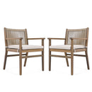 Outdoor Acacia Wood Patio Dining Armchair (Set of 2) by HouseOfZazla