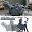 Chenille Power Lift Recliner Chair with Massage & Heating
