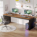 Double Computer Desk For 2 Person, Extra Long Workstation by HouseOfZazla