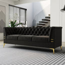 Luxurious Sofa With Legs, Modern Chesterfield Design, Tufted Upholstery, 3 Seat Couch For Living Room And Office by HouseOfZazla