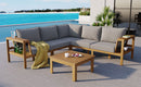 4 Pieces Outdoor Acacia Wood Sofa Set with Coffee Table