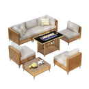 K&K 8-Piece Patio Furniture Set with Fire Pit Table by HouseOfZazla
