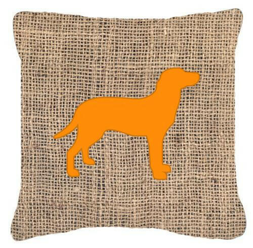 Labrador Burlap and Orange   Canvas Fabric Decorative Pillow BB1116