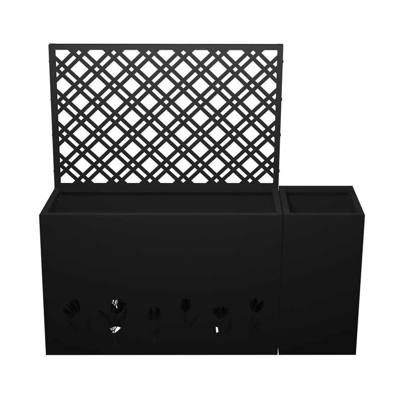 2-Piece Metal Planter Box with Trellis, photo 9 of 10